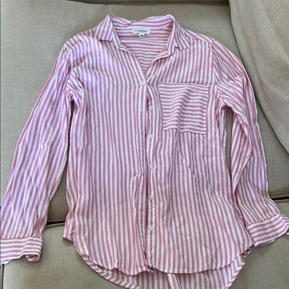 Pink Striped Button-Up Shirt